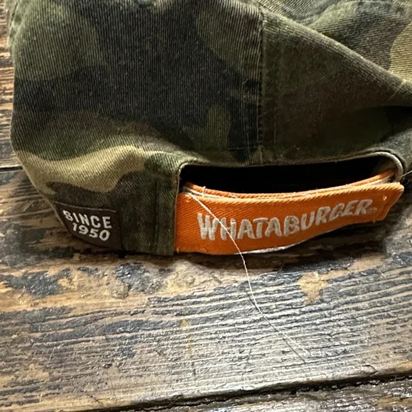 Camouflage Baseball Cap with Orange 'W' Patch - Picture 2 of 2